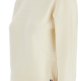 white knitwear, side view