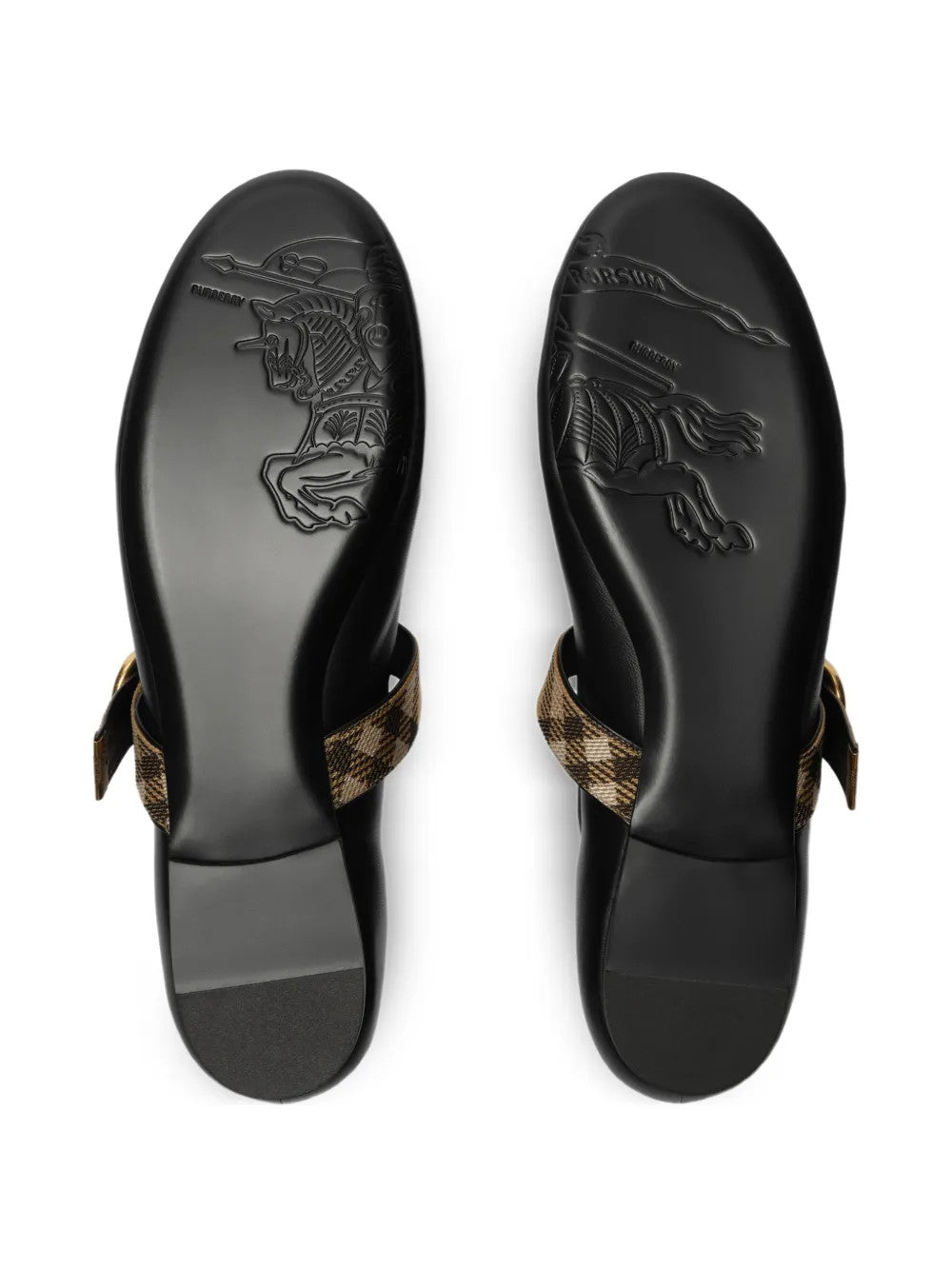 Black flats, back view