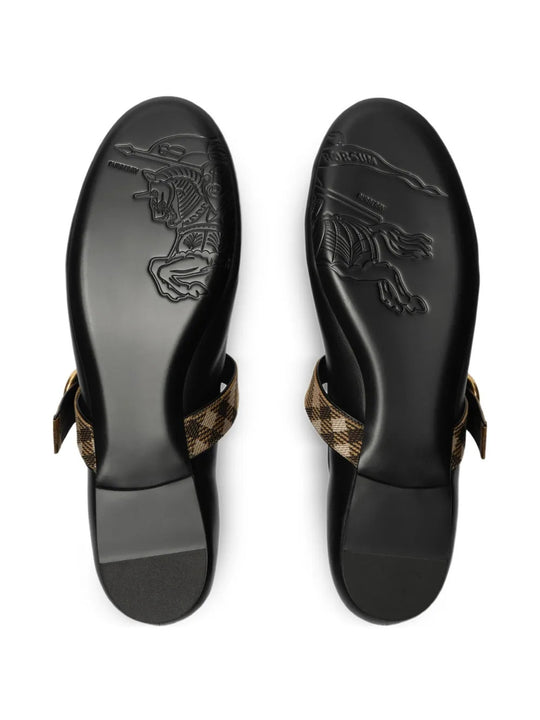 Black flats, back view