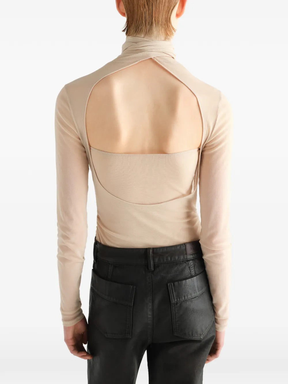 Tan top worn by a person, showing the top fit