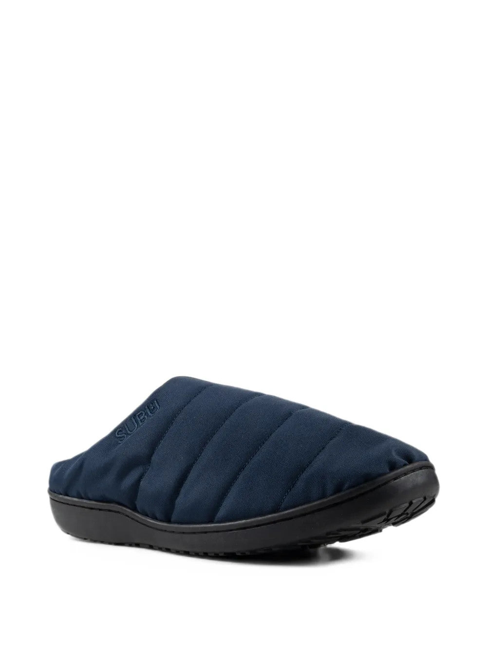 Navy shoes, side view