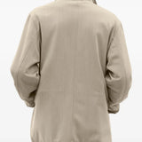 AURALEE - Men Rvrsble Wool Twisted Twill Sheep Leather Hlf Coat