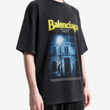 Black t-shirt, full body view