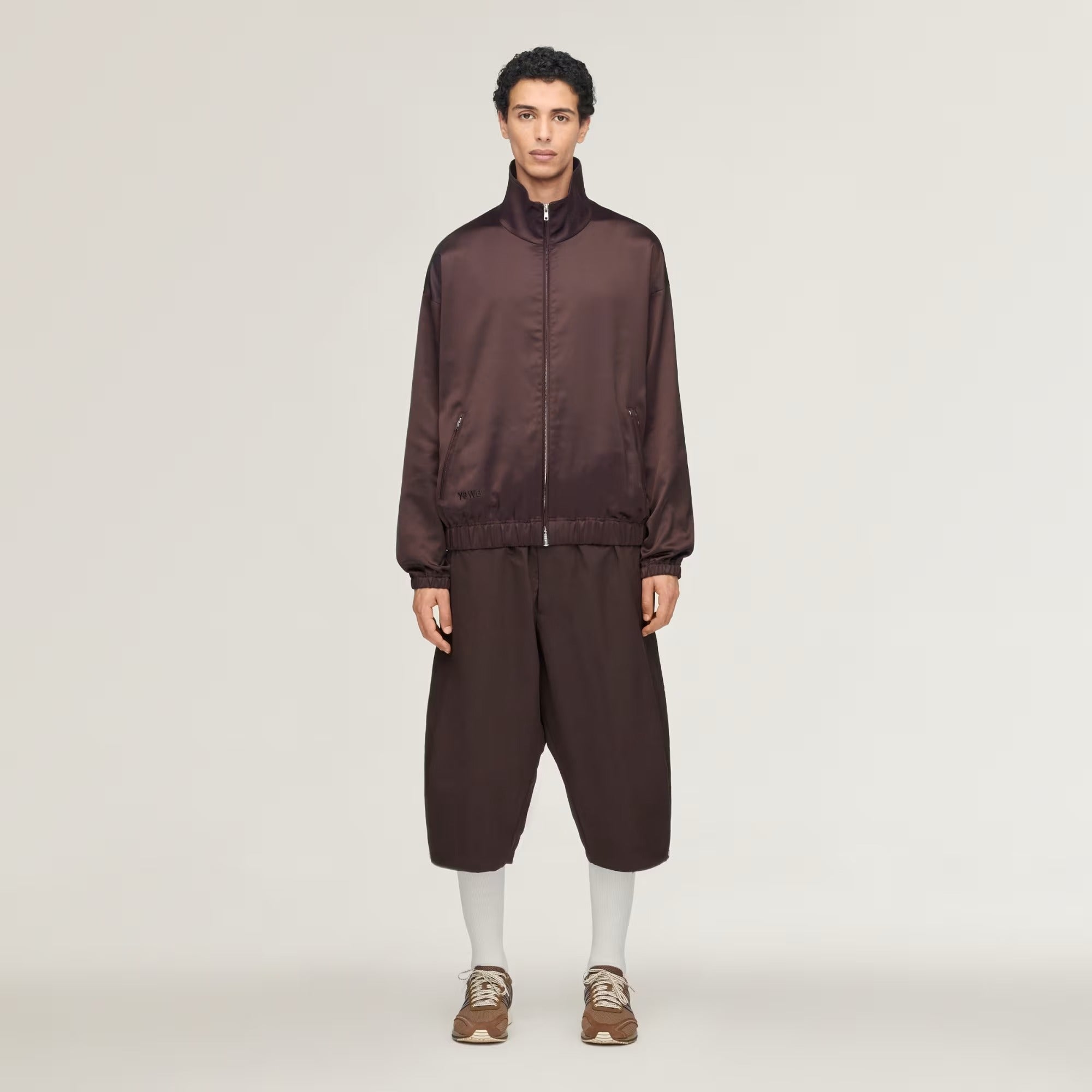 Brown pants, full body view