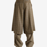 Brown pants worn by a person, showing the pants' fit