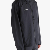 Black jacket worn by a person, showing the jacket's fit
