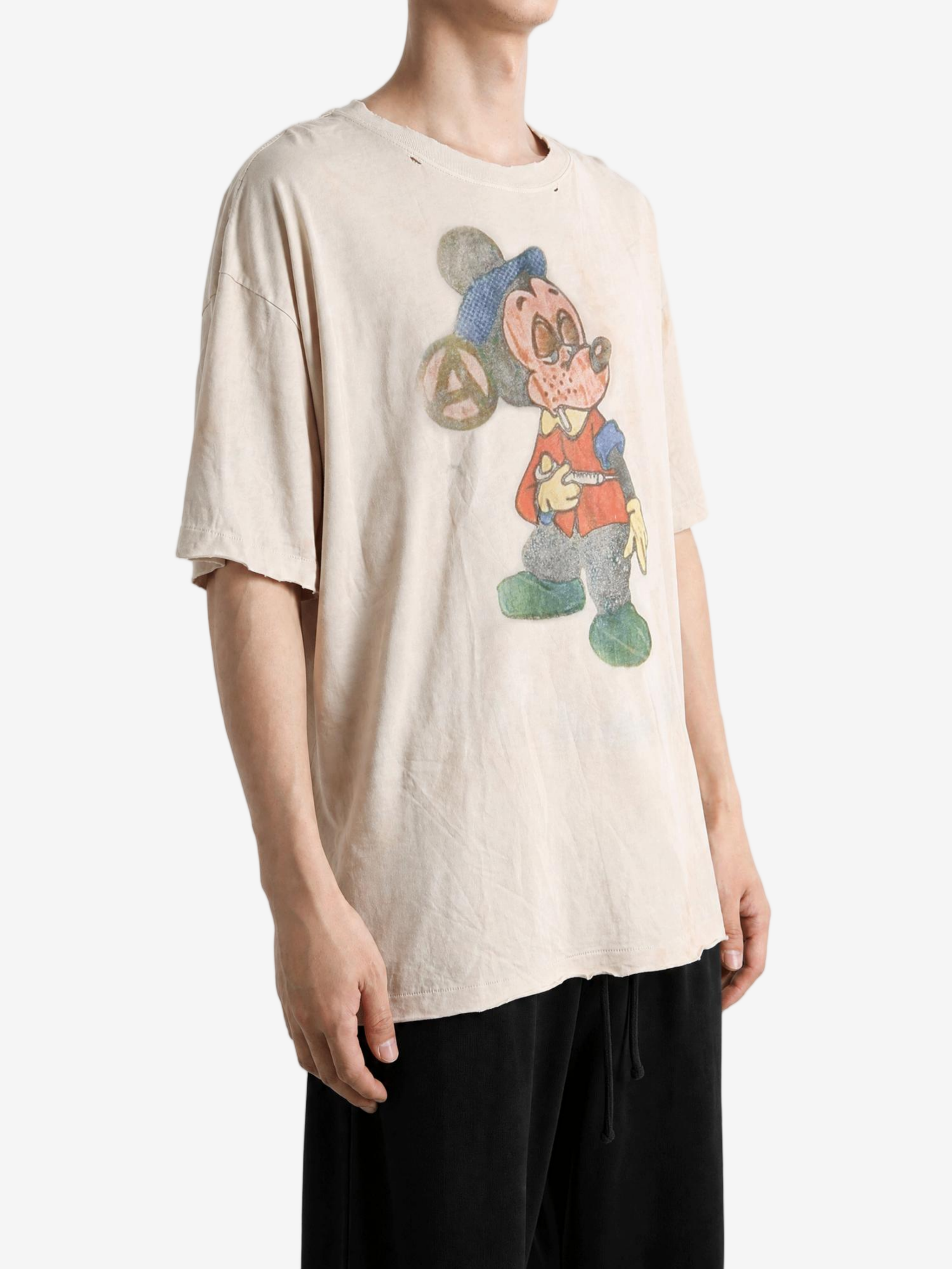 Tan t-shirt, full body view