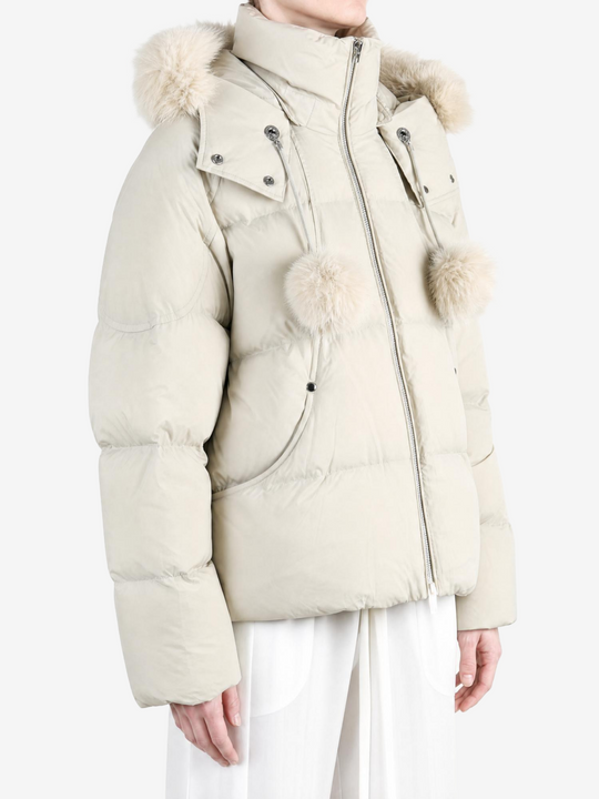 Tan jacket, front view