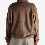 Brown jackets worn by a person, showing the jackets fit