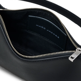 Close up of the black bag, showing texture of the leather fabric