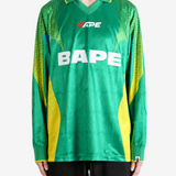 A BATHING APE - Men Ape Flame Monogram Jacquard Logo Relaxed Fit Football Jersey