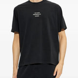 Black t-shirt, full body view
