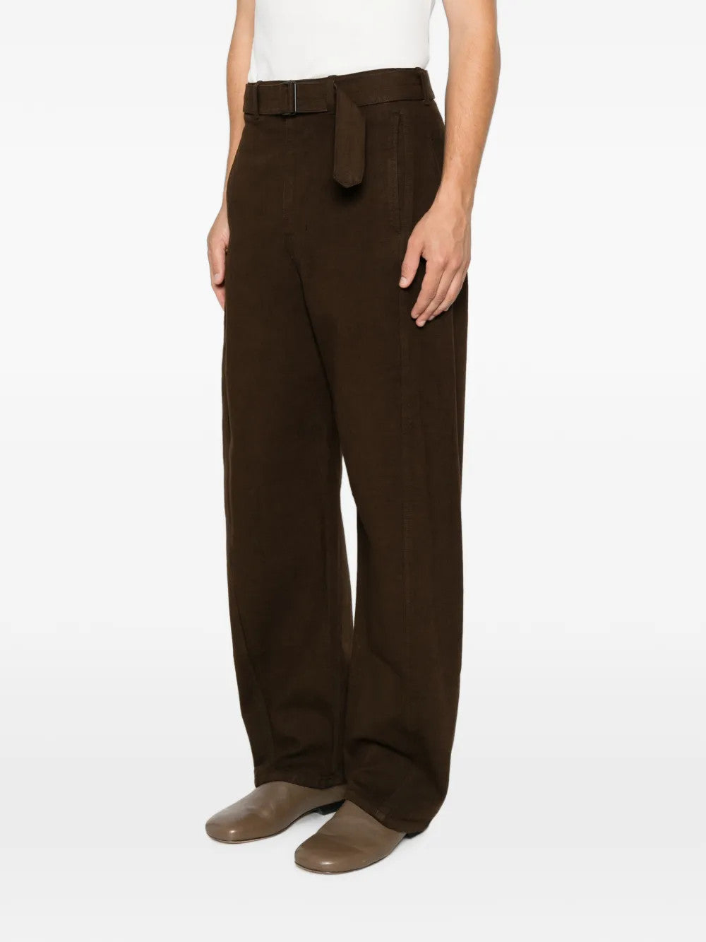 Brown pants, full body view