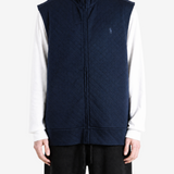 Navy jacket worn by a person, showing the jacket fit