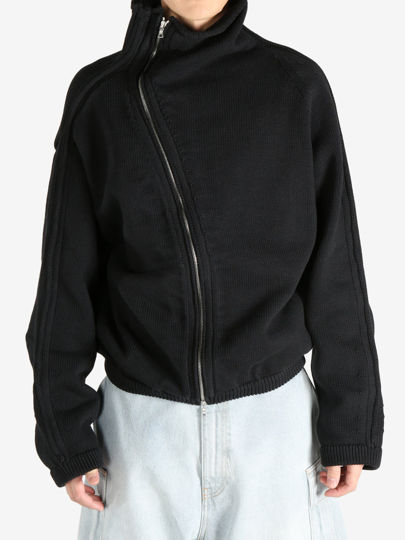 DRIES VAN NOTEN - Men Zip Up Mock Neck Sweater