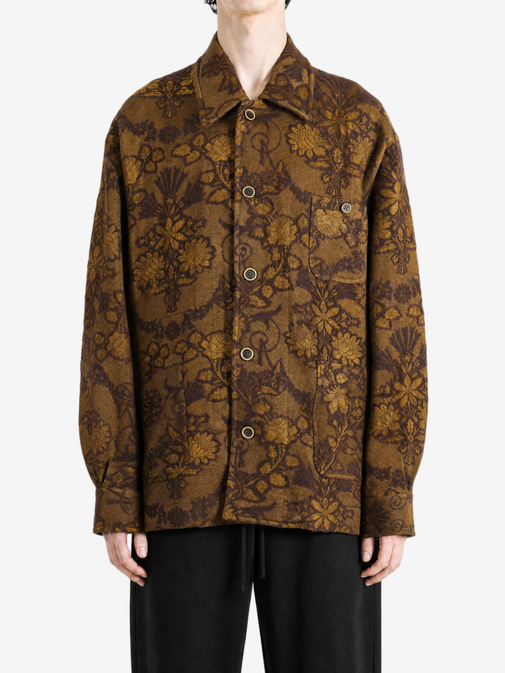 Brown jacket, full body view
