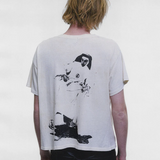Tan t-shirt, full body view