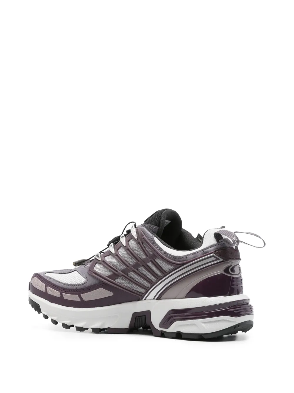 Purple sneakers, front view