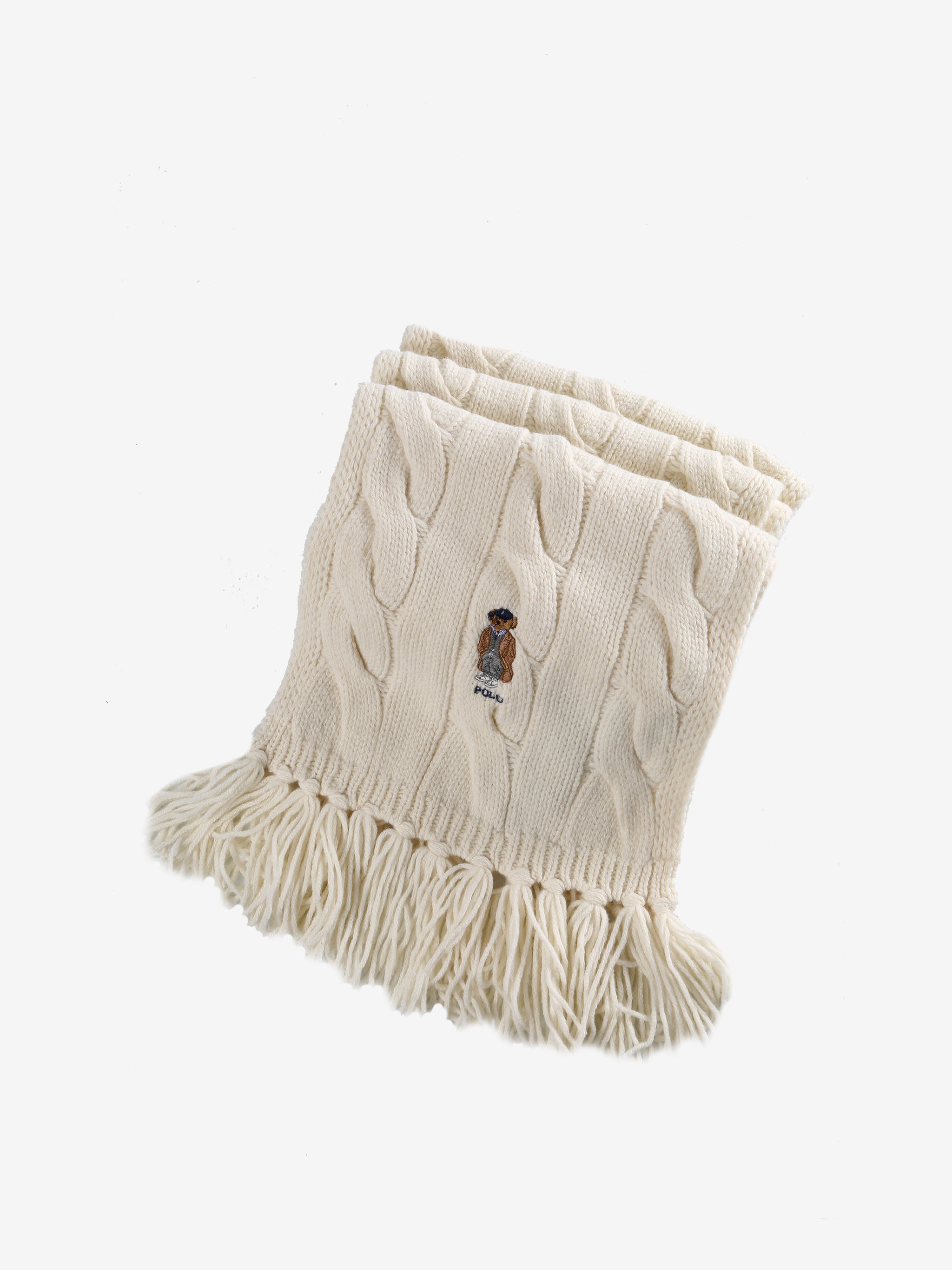 White scarves, front view