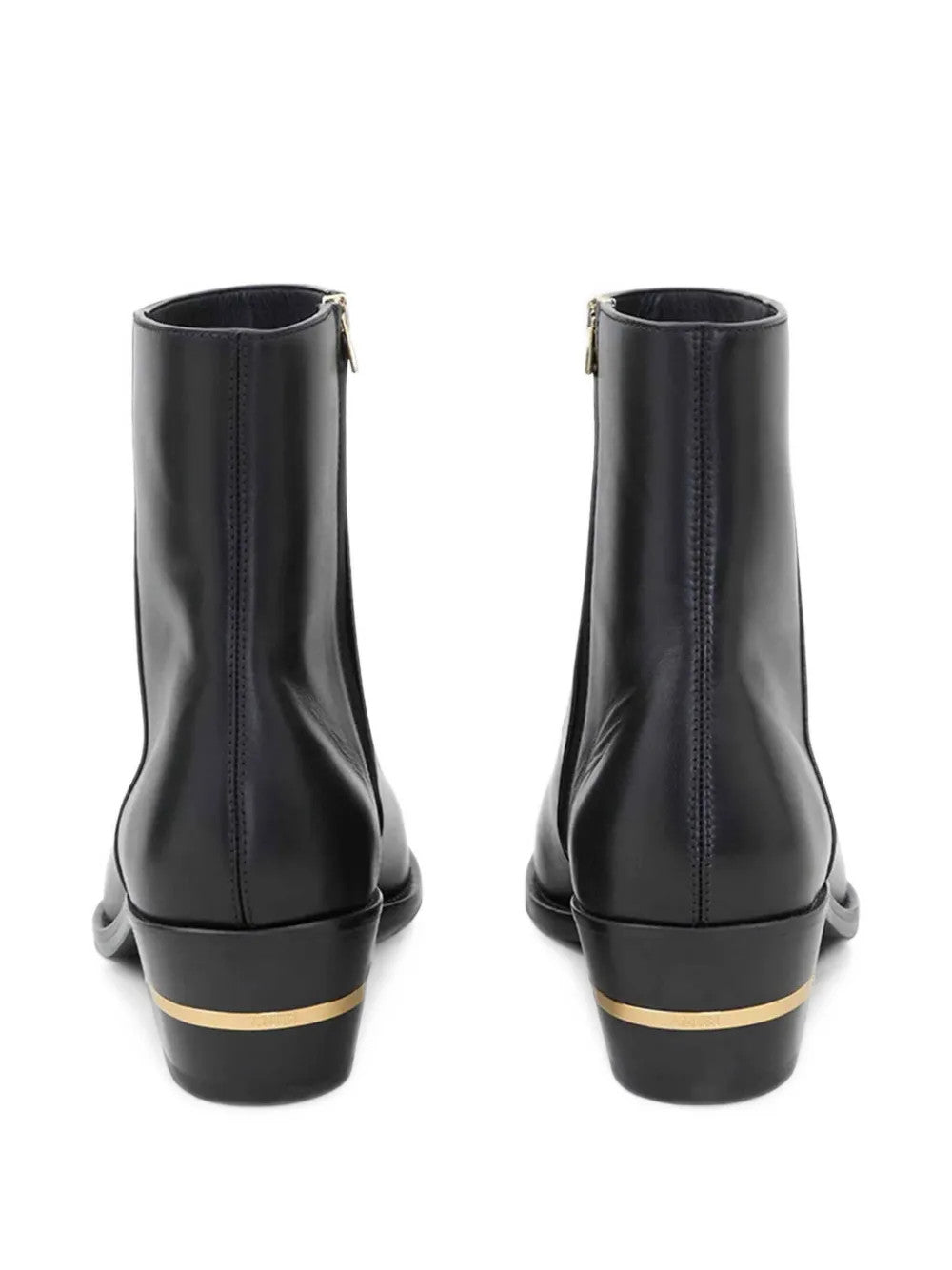 Black boots, back view
