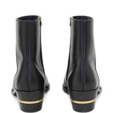 Black boots, back view