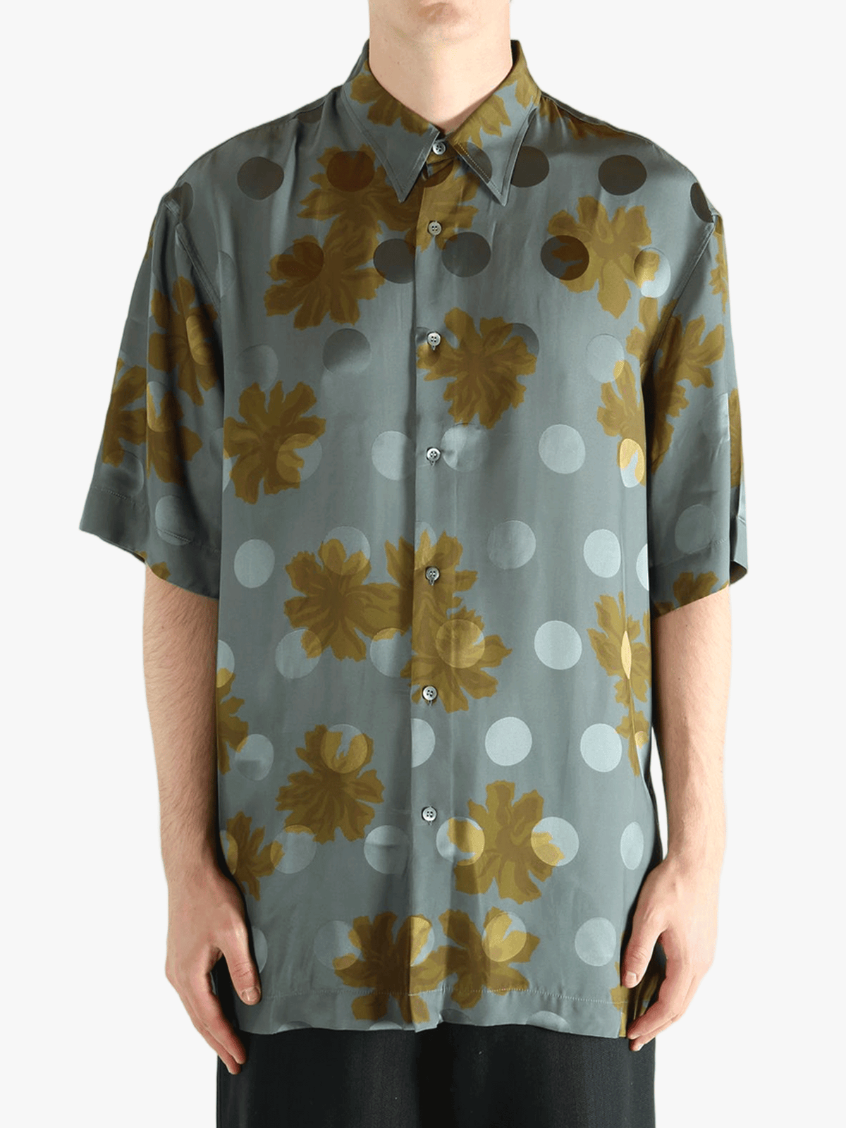 DRIES VAN NOTEN フラワープリント 半袖シャツワンピース DRIES VAN NOTEN フラワープリント 半袖シャツワンピース 楽天市場