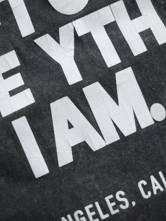 Close up of  Black T-shirt, showing texture of the cotton fabric