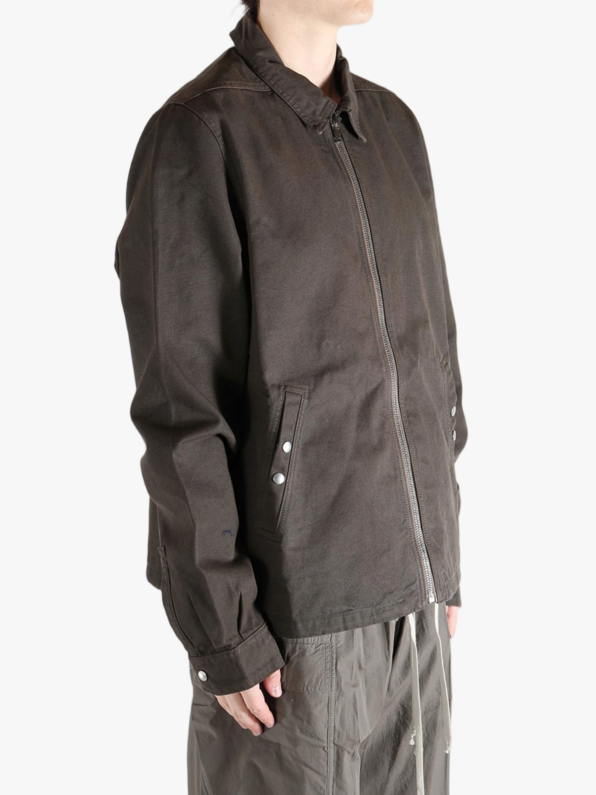 Brown jacket, side view