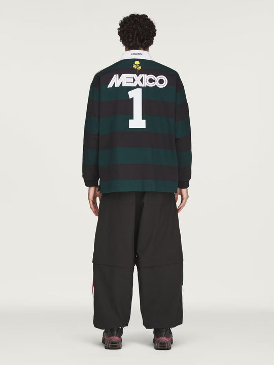 green shirts,full body view