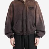 Brown jacket, full body view