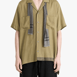 Tan shirt, full body view