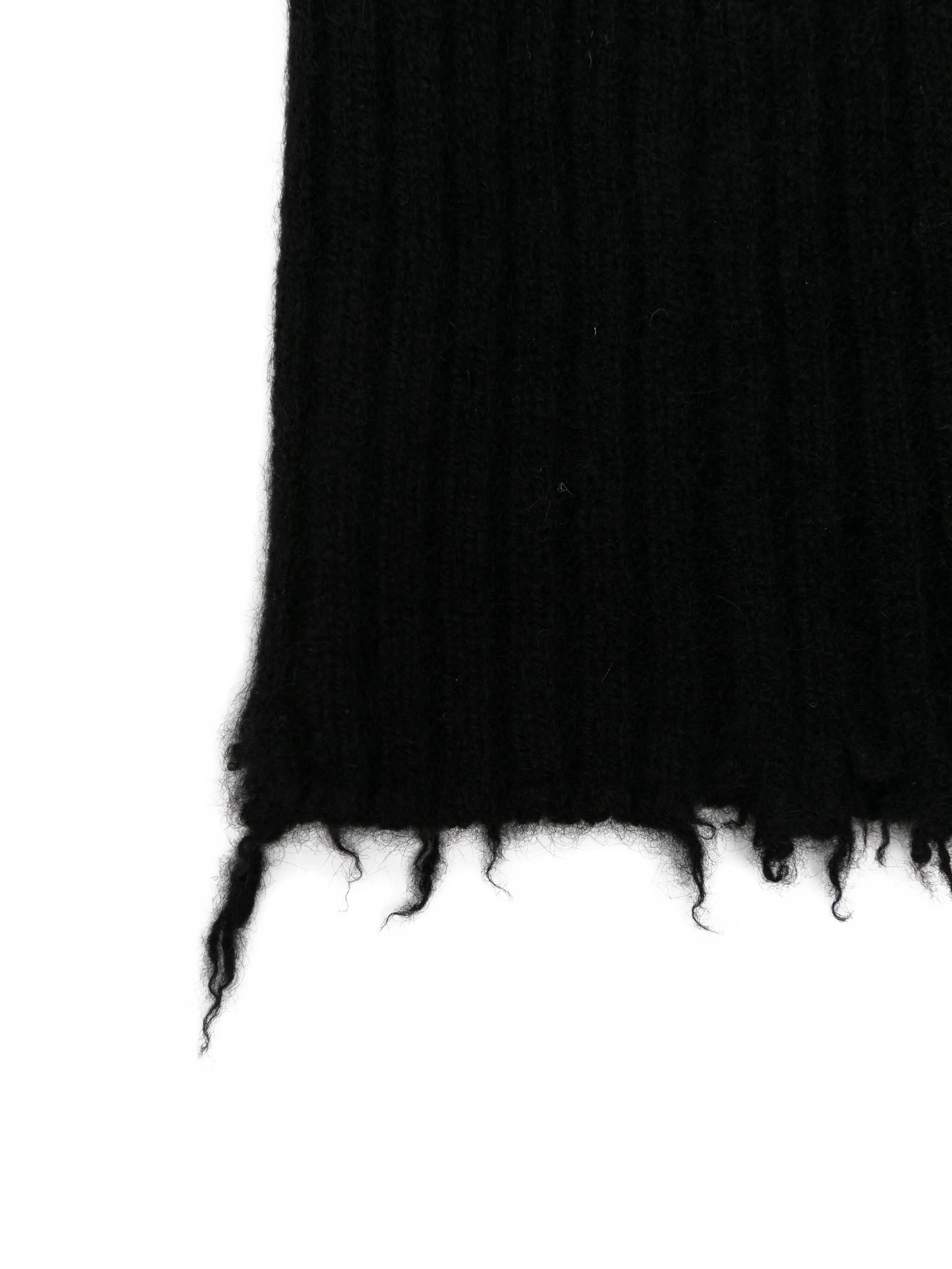 Close up of black hat, showing texture of the cashmere fabric