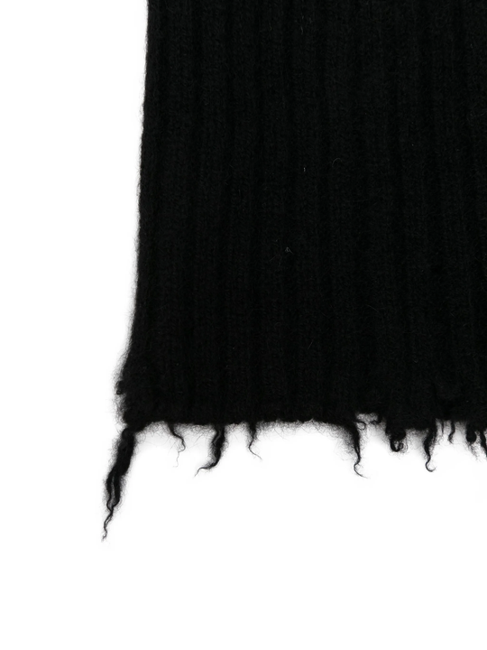 Close up of black hat, showing texture of the cashmere fabric