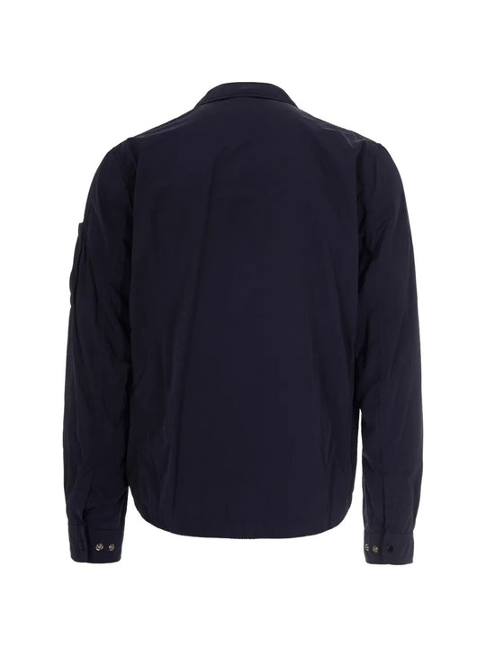 Blue shirts, back view