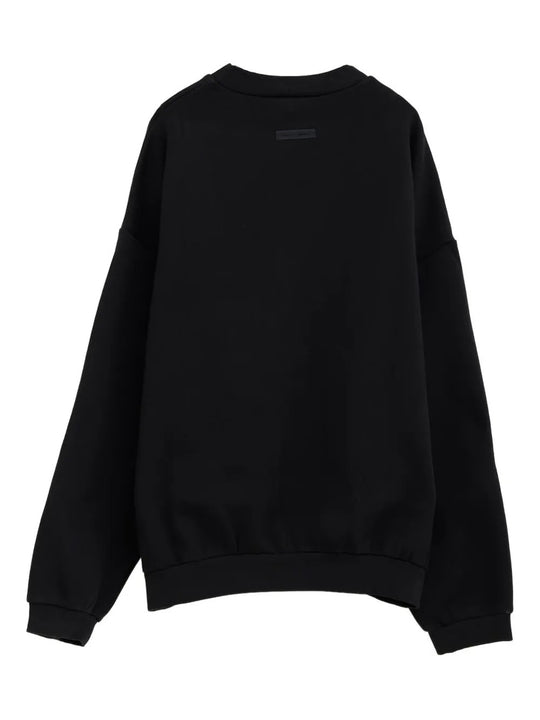Black sweatshirt, back view