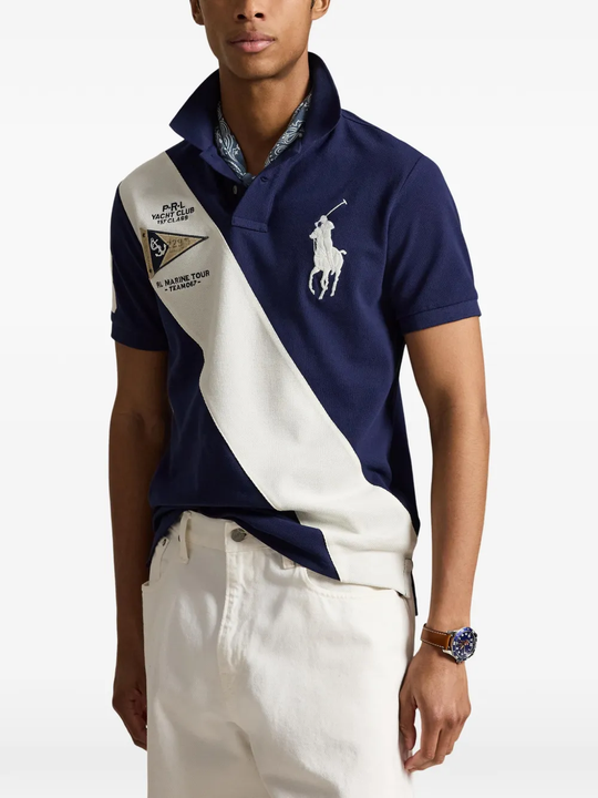 Blue shirt worn by a person, showing the shirt's fit