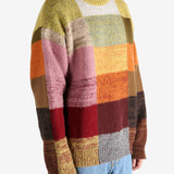 Yellow sweater worn by a person, showing the sweater's fit