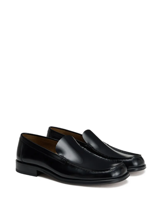 black loafers-mules,side view