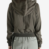 Grey weats-hoodies worn by a person, showing the sweats-hoodies fit