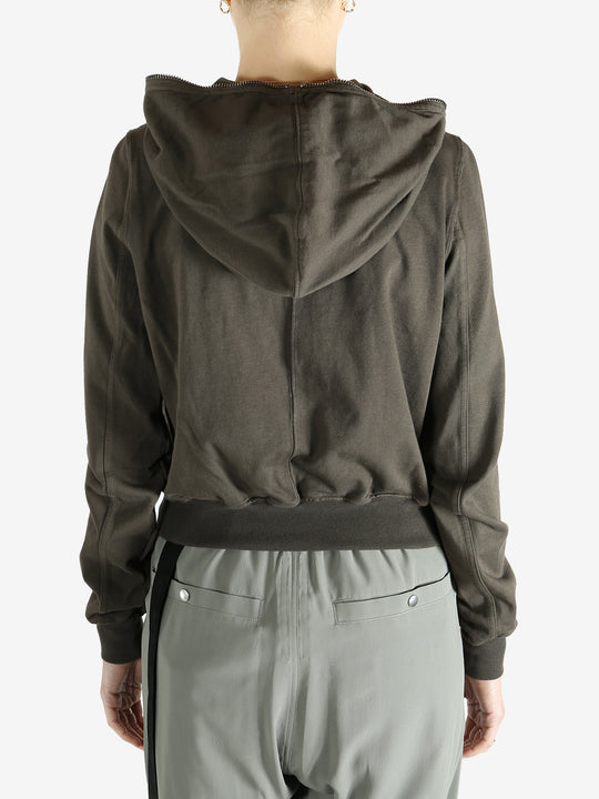 Grey weats-hoodies worn by a person, showing the sweats-hoodies fit