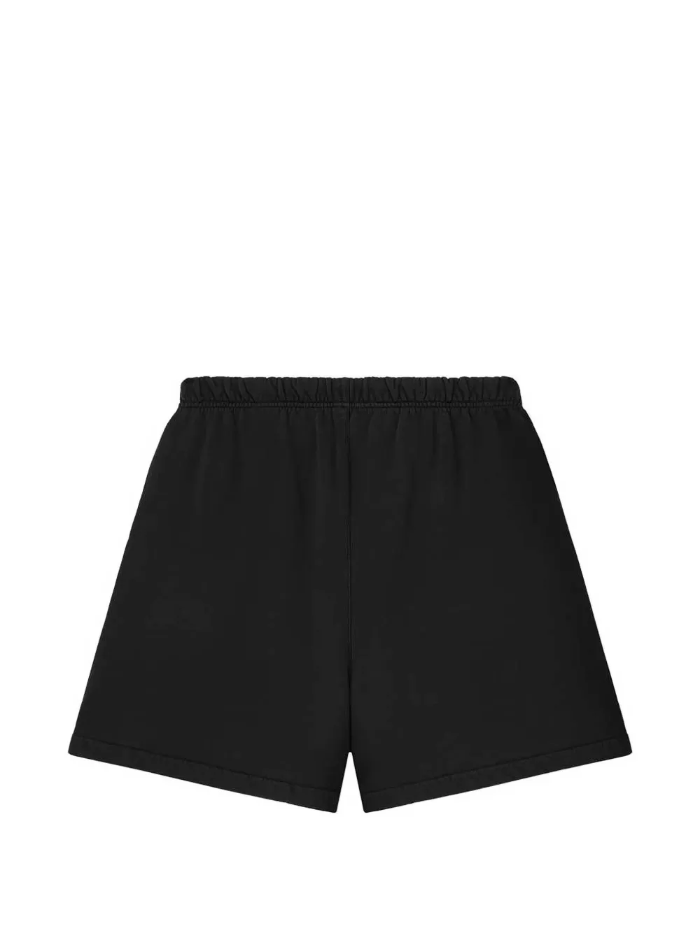 Black shorts, back view showing relaxed fit