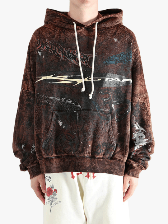 HELLSTAR - Men H Star Graffiti Hoodie