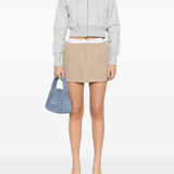 tan skirt, full body view