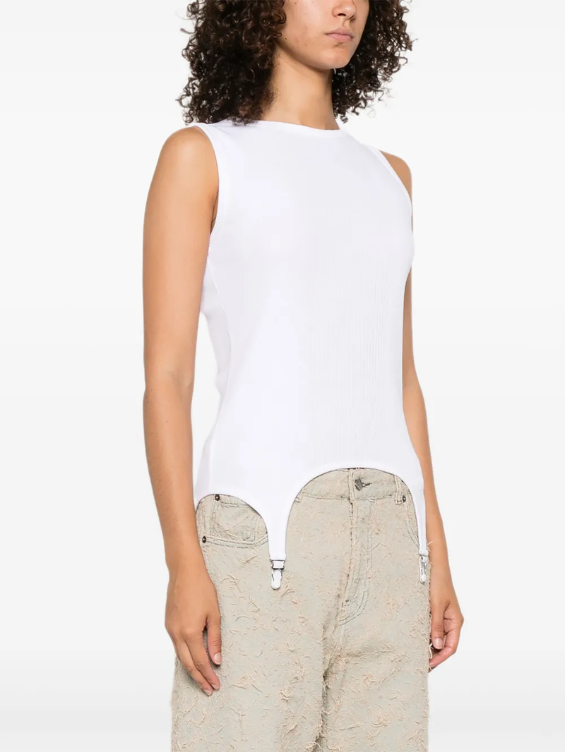 JEAN PAUL GAULTIERJEANS リブ編みタンクトップ ホワイト JEAN PAUL JEAN PAUL GAULTIERJEANS リブ編みタンクトップ ホワイト JEAN PAUL