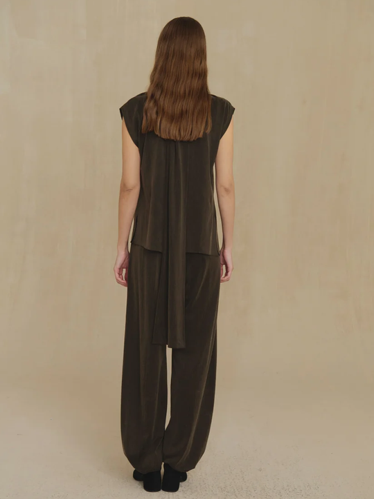 Brown pants, full body view
