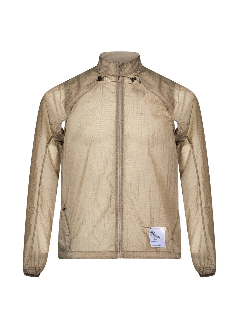 Tan jacket, front view