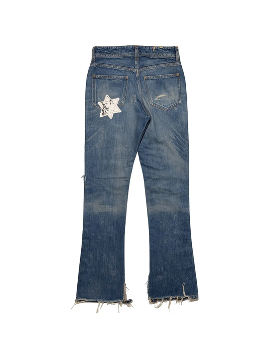 Blue jeans, front view