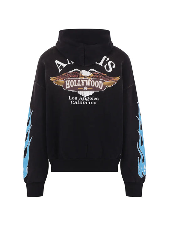 Black hoodie, back view