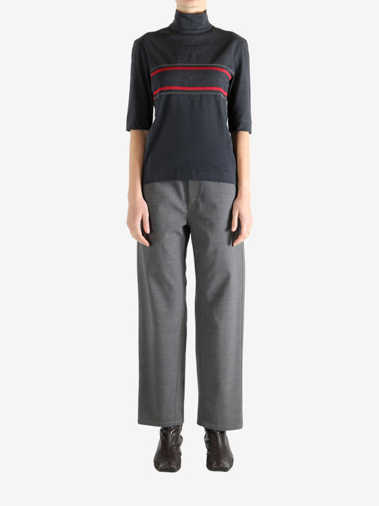 Grey t-shirts, full body view