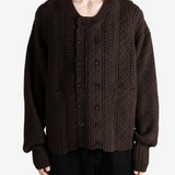 Brown knitwear, full body view